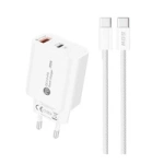 Ładowarka sieciowa A6MaxL 20W USB-A USB-C z kablem USB-C - USB-C 1m - biała