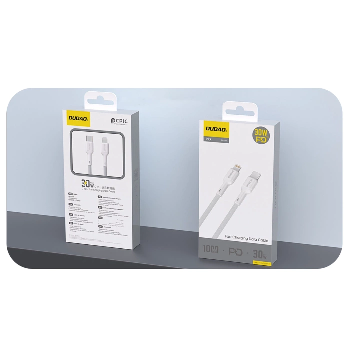 Kabel Dudao L9X 30W USB-C - Lightning 1m - biały