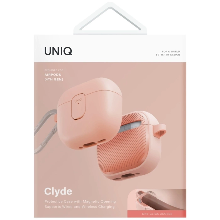 Etui UNIQ AirPods 4 Clyde Lock Case Różowy