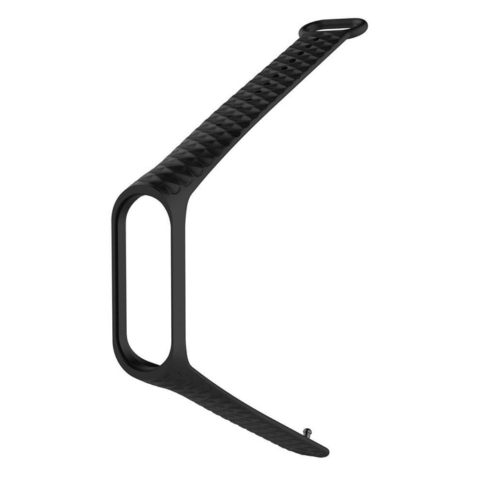 Zamienna silikonowa opaska pasek do Xiaomi Mi Band 4 / Mi Band 3 Diamond czarny