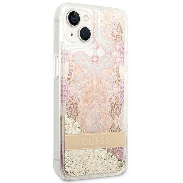 Etui Guess GUHCP14MLFLSD iPhone 14 Plus 6,7" złoty/gold hardcase Paisley Liquid Glitter