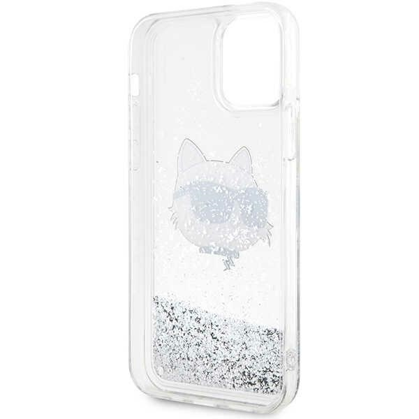 Etui Karl Lagerfeld KLHCP12MLNCHCS iPhone 12/ 12 Pro 6,1" srebrny/silver hardcase Glitter Choupette Head Case