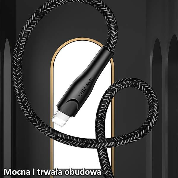 USAMS Kabel pleciony U41 Lightning/USB Fast Charge 1m czerwony/red SJ391USB02 (US-SJ391)