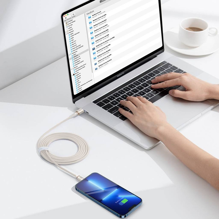 Baseus Crystal Shine Series kabel USB Typ C - Lightning szybkie ładowanie Power Delivery 20W 2m różowy (CAJY001404)