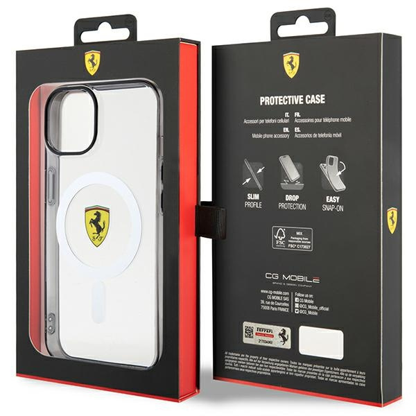 Etui Ferrari FEHMP14MURKT iPhone 14 Plus 6,7" przezroczysty/transparent hardcase Outline Magsafe Case
