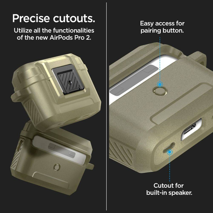 Etui Spigen Lock Fit Airpods Pro 1 / 2 Vintage Khaki Case