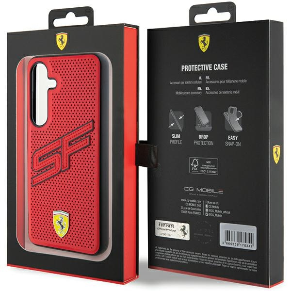 Etui Ferrari FEHCS24SPINR Samsung Galaxy S24 S921 czerwony/red hardcase Big SF Perforated Case