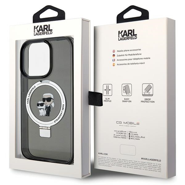 Etui Karl Lagerfeld KLHMP15XHMRSKCK iPhone 15 Pro Max 6.7" czarny/black hardcase Ring Stand Karl&Choupettte MagSafe Case