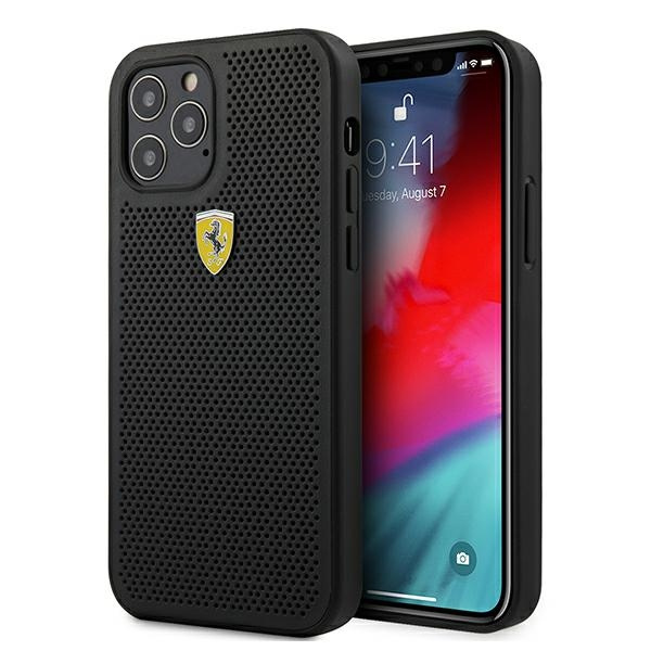 Etui FERRARI Apple iPhone 12 12 Pro On Track Perforated Czarny Hardcase