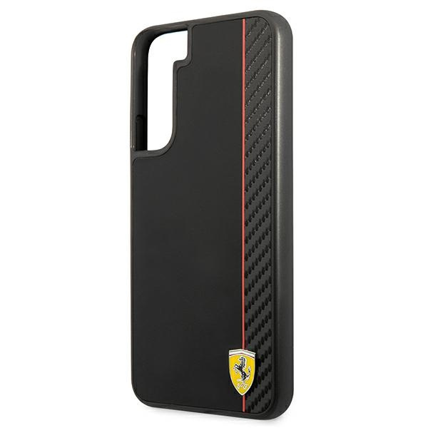 Etui FERRARI Samsung Galaxy S22 Plus On Track Carbon Stripe Czarny Hardcase
