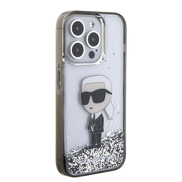 Etui Karl Lagerfeld KLHCP15XLKKNSK iPhone 15 Pro Max 6.7" transparent hardcase Liquid Glitter Ikonik Case