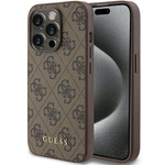 Etui Guess GUHCP15LG4GFBR iPhone 15 Pro 6.1" brązowy/brown hard case 4G Metal Gold Logo Case