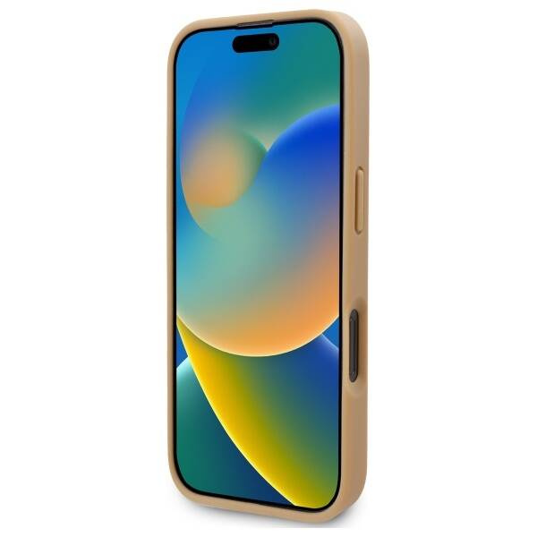 Etui Karl Lagerfeld iPhone 16 Pro 6.3" hardcase beżowy/beige Leather Monogram Metal Logo MagSafe