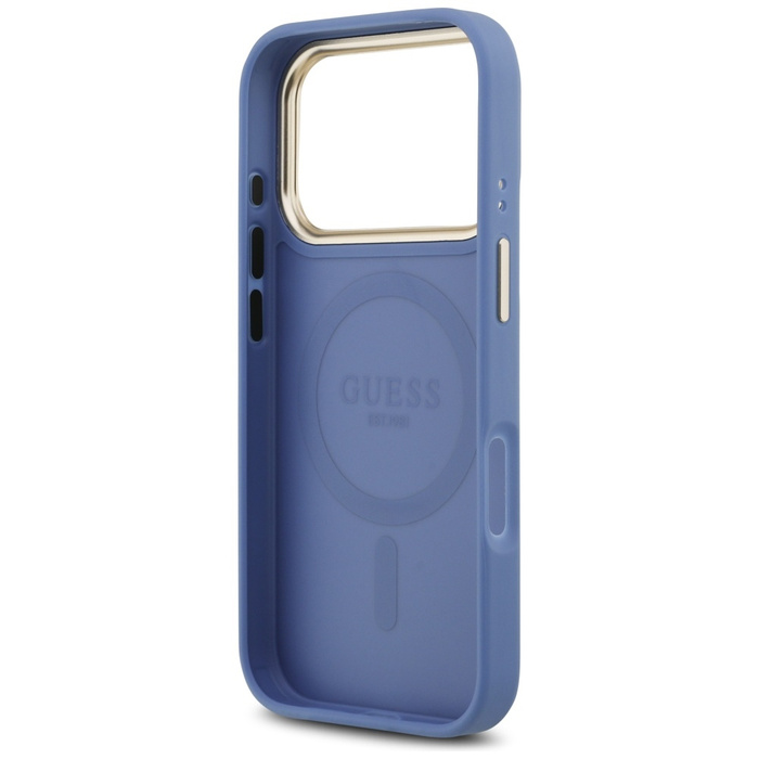 Etui Guess 4G PU Classic Logo MagSafe do iPhone 17 Pro niebieski