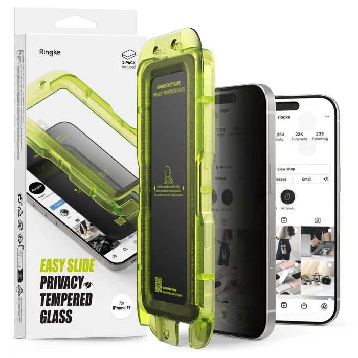 SZKŁO PRYWATYZUJĄCE RINGKE EASY SLIDE 2-PACK IPHONE 17 PRIVACY