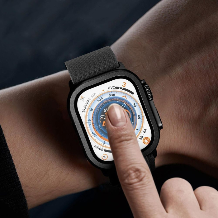 SZKŁO HARTOWANE TECH-PROTECT GLASS RING 2-PACK APPLE WATCH ULTRA 1 / 2 / 3 (49 MM) TITANIUM