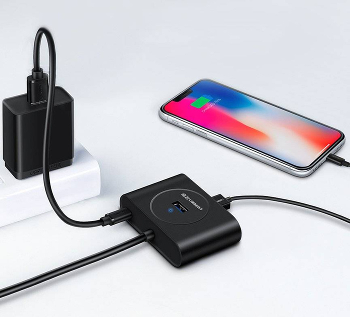 Ugreen rozdzielacz HUB 4x USB 3.2 Gen 1 (kabel 1 m) czarny (CR113 20291)