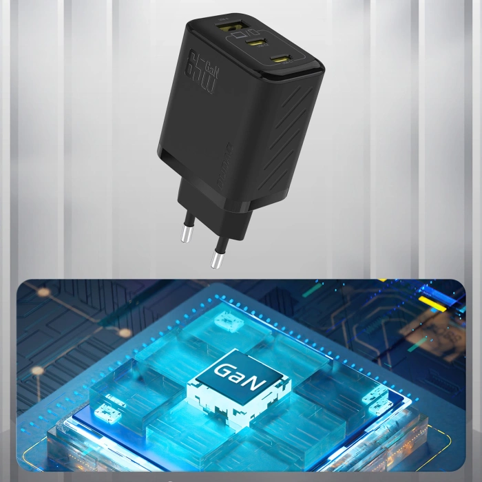 Ładowarka sieciowa Dudao A29 65W GaN 2 x USB-C + 1 x USB-A - czarna