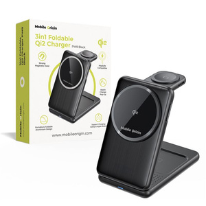 Mobile Origin 3in1 Foldable Qi2 Charger PW8, black