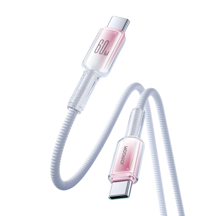 Kabel Joyroom S-A42 Crystal-Clear Series 60W USB-C - USB-C 1,2m - biały