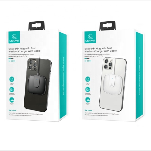 Ładowarka Indukcyjna USAMS Apple iPhone 12 Series Magnetic 15W US-CD153 CD153DZ01 Czarny