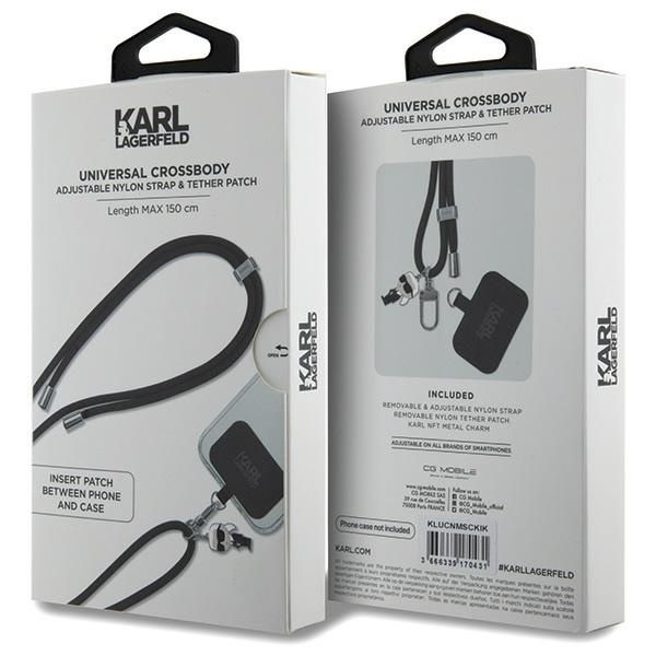 Pasek Karl Lagerfeld KLUCNMSCKIK Universal CBDY Cord pasek czarny/black