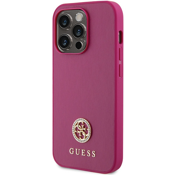 Etui Guess GUHCP15LPS4DGPP iPhone 15 Pro 6.1" różowy/pink hardcase Strass Metal Logo