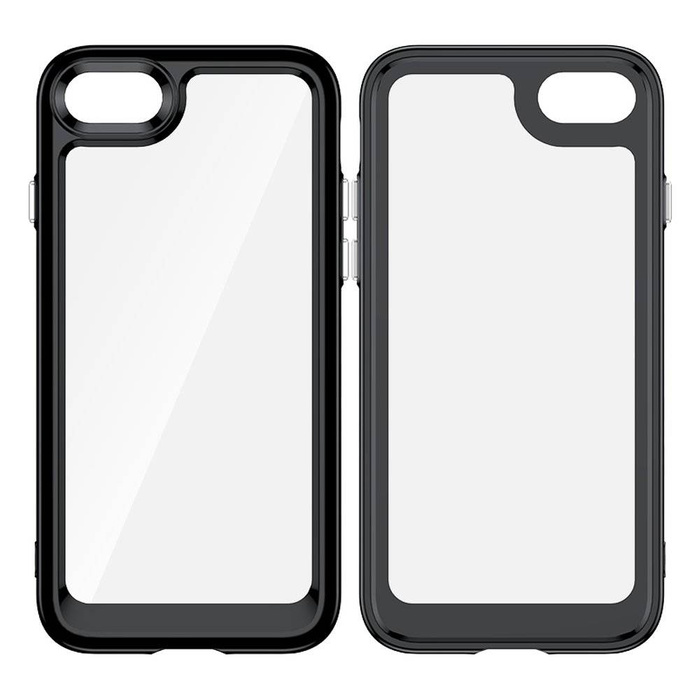 Outer Space Case etui do iPhone SE 2022 / SE 2020 / iPhone 8 / iPhone 7 sztywny pokrowiec z żelową ramką czerwony