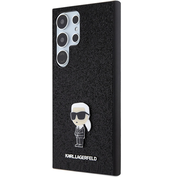 Etui Karl Lagerfeld KLHCS24LGKNPSK S24 Ultra S928 czarny/black hardcase Fixed Glitter Ikonik Logo Metal Pin Case