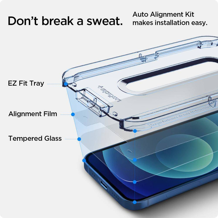 Szkło Hartowane SPIGEN iPhone 12 Mini Glas.Tr ”Ez Fit” 2-pack