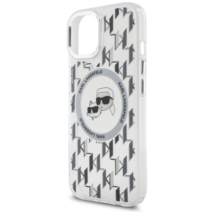 Karl Lagerfeld KLHMP15SHMCKMHT iPhone 15 6.1" przezroczysty/transparent IML Monogram Karl&Choupette Head MagSafe