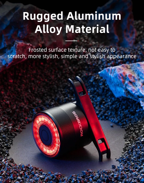 Lampa rowerowa Rockbros Q3 tylna z inteligentnym systemem stop - czarna