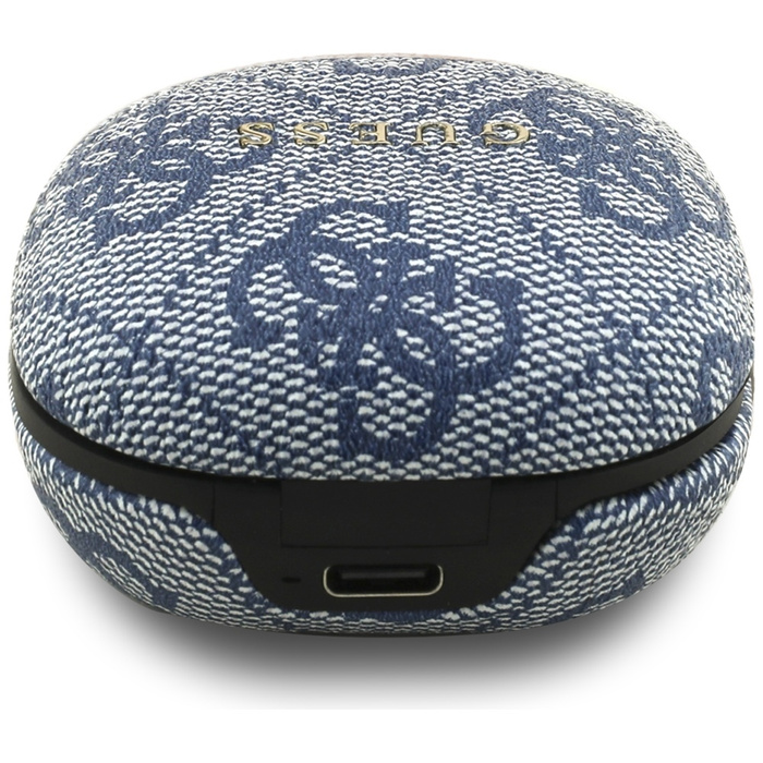 Słuchawki TWS ENC Guess 4G Classic Metal Logo niebieski