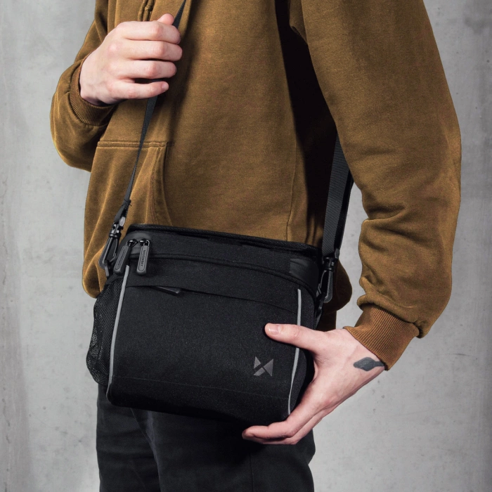 Wozinsky torba rowerowa na kierownicę torba rowerowa na ramię czarna (WBHBB-01)