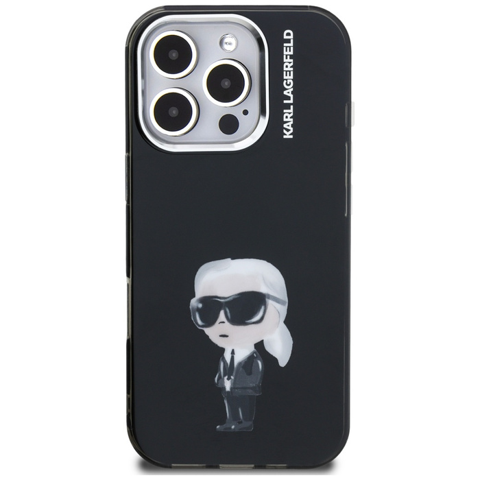 Etui Karl Lagerfeld IML Aquarelle Karl   & Logo MagSafe do iPhone 16 Pro Max czarny