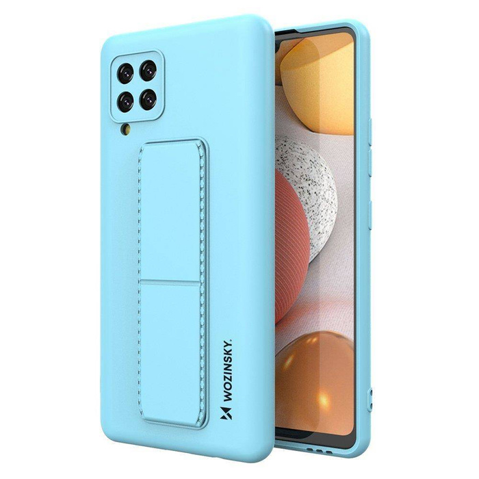 Wozinsky Kickstand Case silikonowe etui z podstawką etui Samsung Galaxy A42 5G jasnoniebieskie