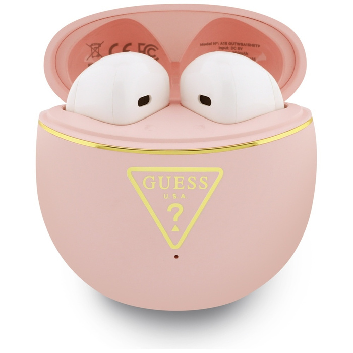Słuchawki TWS Guess Gold Line Triangle   różowy