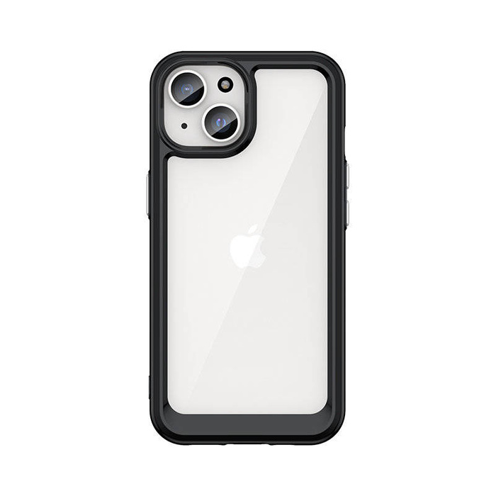 Etui Wzmocnione etui z elastyczną ramką do iPhone 15 Plus Outer Space - czarne Case