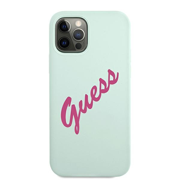 Etui GUESS Apple iPhone 12 Pro Max Silicone Vintage Niebieski Fuksja Hardcase