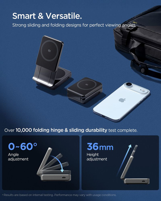 ŁADOWARKA BEZPRZEWODOWA SPIGEN ESSENTIAL EF302MOQ Qi2.2 2IN1 MAGSAFE MAGNETYCZNA CZARNA