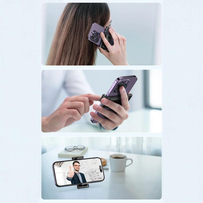 Selfie stick teleskopowy Statyw Wozinsky 1.3m z uchwytem na telefon Czarny