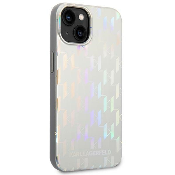 Etui KARL LAGERFELD Apple iPhone 14 Plus Monogram Iridescent Srebrny Hardcase