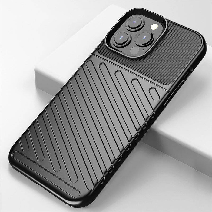 Thunder Case elastyczne pancerne etui pokrowiec iPhone 13 Pro Max niebieski