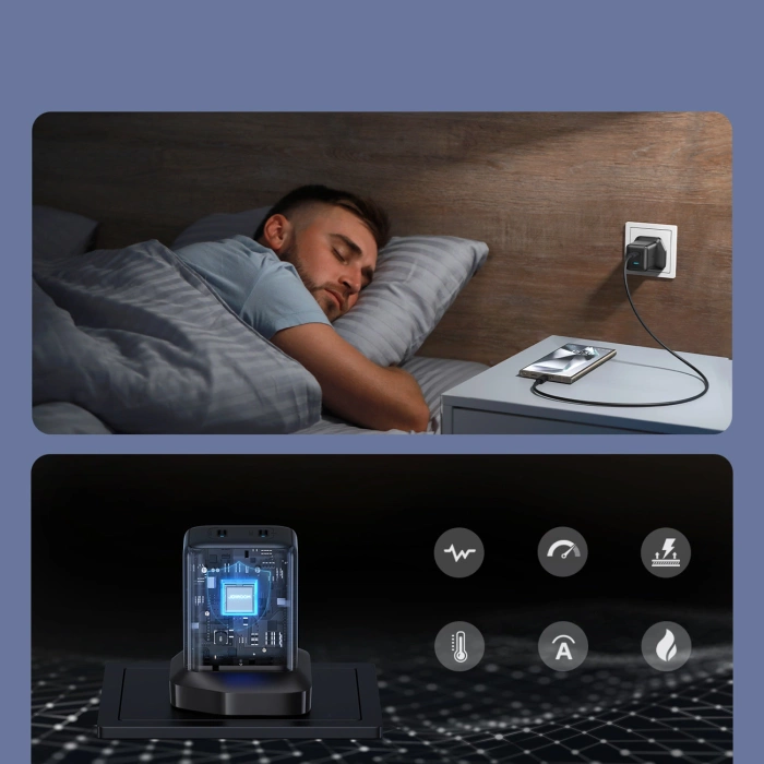 Ładowarka sieciowa Joyroom JR-TCG17 45W 2 x- USB-C (wtyczka UK) - czarna