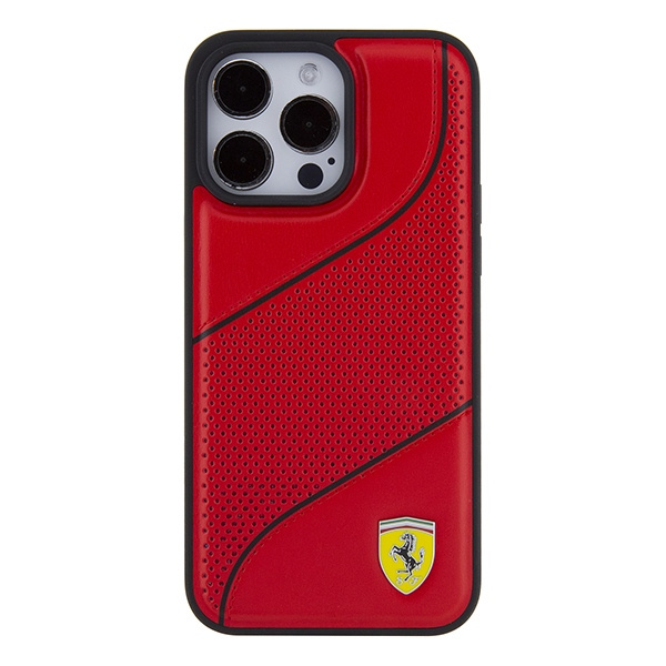 Etui Ferrari FEHCP15LPWAR iPhone 15 Pro 6.1" czerwony/red hardcase Perforated Waves Metal Logo Case