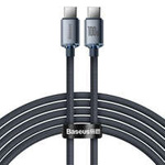 Baseus Crystal Shine Series kabel przewód USB do szybkiego ładowania i transferu danych USB Typ C - USB Typ C 100W 2m czarny (CAJY000701)