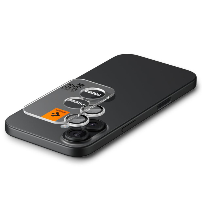 OSŁONA APARATU SPIGEN IPHONE 16 / 16 PLUS / 17 OPTIK PRO GLAS.TR ”EZ FIT” CAMERA PROTECTOR 2-PACK SILVER