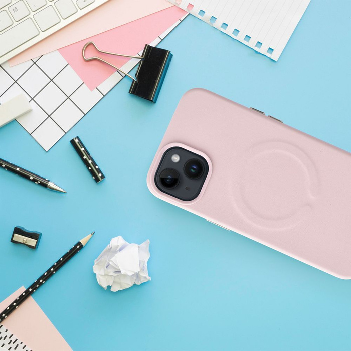 Futerał Roar Leather Mag Case kompatybilny z MagSafe - do iPhone 13 Pro Różowy