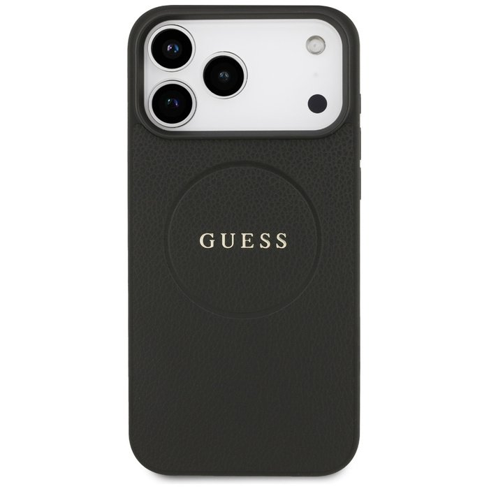 Etui Guess Grained Ring MagSafe do       iPhone 17 Pro Max czarny