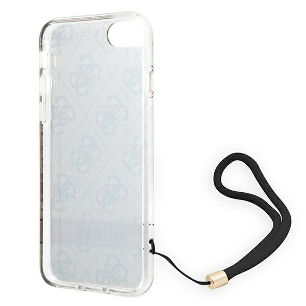 Etui GUESS Apple iPhone SE 2022 SE 2020 7 8 4G Print Strap Brązowy Hardcase